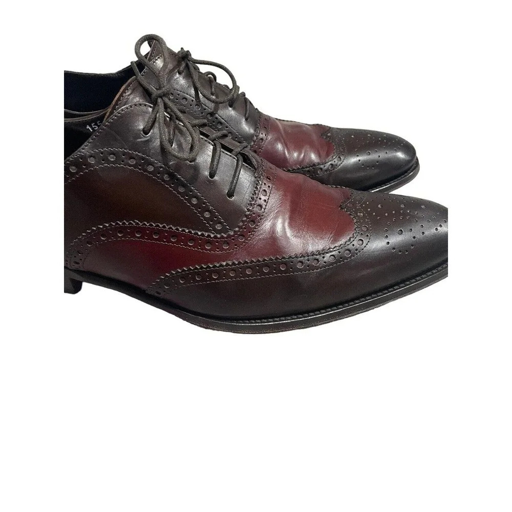 To Boot New York Two Toned Wingtip Brogue Oxford Shoes size 11 Brown Oxblood - Picture 9 of 14